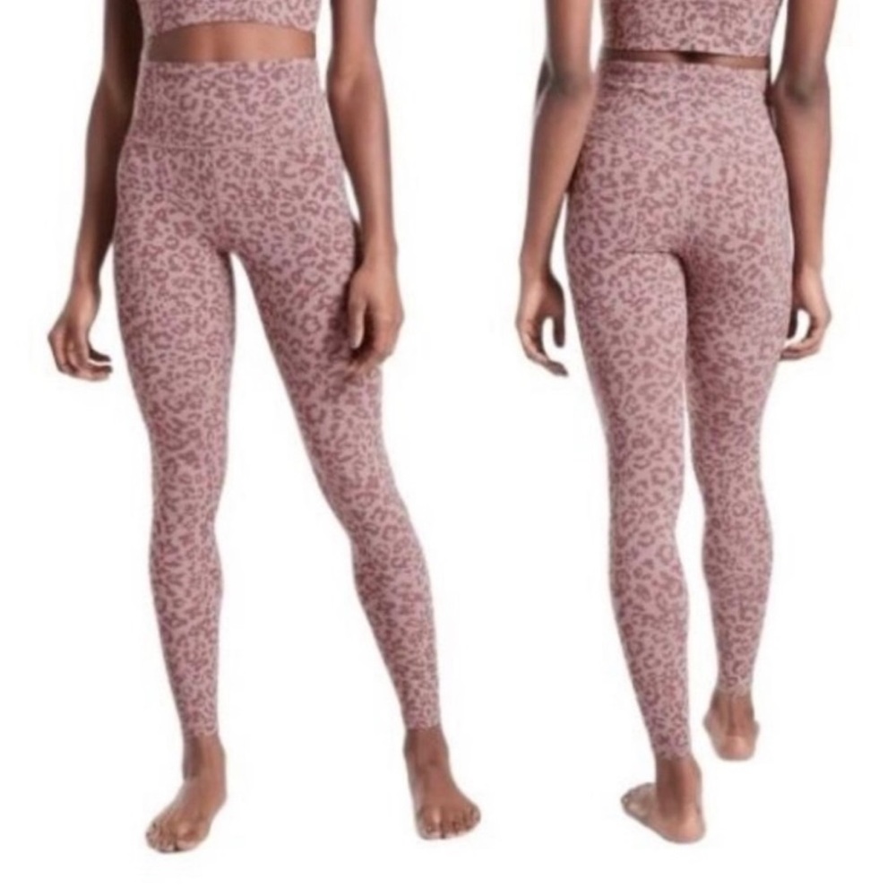 Athleta Elation High Rise Tight Pink Leopard Print Small Tall